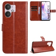 For Xiaomi POCO M6 5G Case Flip PU Leather Wallet Back Cover For Xiaomi POCO M6 5G Phone Casing