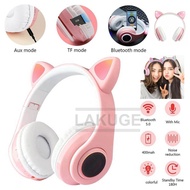 Cute Cat Ears Bluetooth Headset Headphone Gaming Smartphone Pink