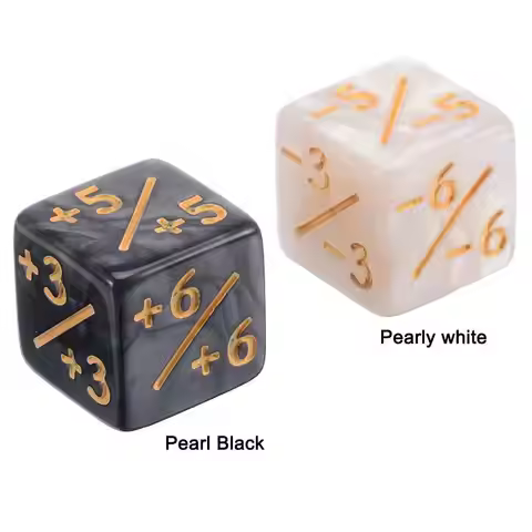 10pcs 1.6cm/0.63-inch dice counter with positive+1/+1 and negative -1/-1 dual color positive and neg