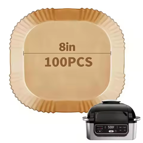 Large Size 8inch Disposable Liner for 5-8QT Air Fryer Accessories Safe Package Oil-proof Parchment P