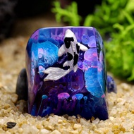 Purple Blue koi fish keycaps, SA profile gaming keycaps, Keyboard buttons for mechanical keyboards, 