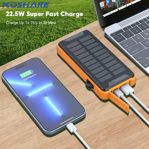KOSHARE Fast Charging Magnetic Wireless Charger Power Bank Solar Charging Power Bank Mobile Phone Po