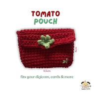 [READY] Digicam Pouch | Tomato Knit Pouch | Crochet Tomato Pouch Cute Aesthetic | Card Holder | Card