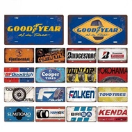 Vintage Brand Tire Metal Signs License Decoration Metal Plate Vintage Wall Decoration for Garage