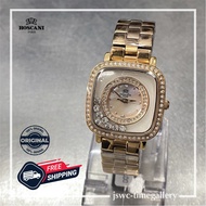 [FREE Wall Clock &amp; T-Shirt] ROSCANI watch BL E99439 Original Women Diamond Style Rose Gold Jam tangan
