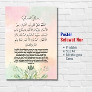 Canva Template Poster Selawat Nur Editable Size A4 Digital Product