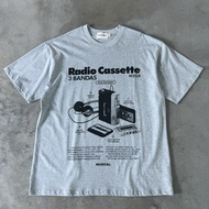 Rolling Shop::: Selection ST12 Old-Fashioned Cassette Radio Black White Short Sleeve t