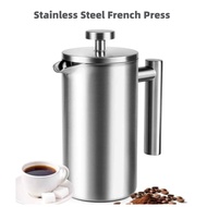 Stainless Steel French Press 800ml 4-3 Cup Double Walled Insulated Dishwasher Safe Kitchen Camping w
