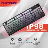 FURYCUBE IP98 Membrane Keyboard Waterproof Gradient Keycaps Mechanical Gaming Keyboard Feel