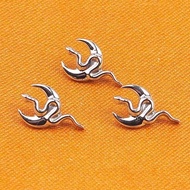 ASTM F136 Titanium Moon Snake Stud Earring 16G Gothic Snake Helix Cartilage Halloween Flatback Stud 