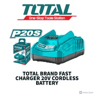 TOTAL BRAND Fast Intelligent Charger for 20V Cordless Battery TFCLI2001 AND TOTAL BATTERY 20V T-TFBLI20011