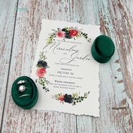 WMES1 Velvet Ring Box, Velvet Material 2 Slots/3 Slots Three Ring Box, Ring Holder Oval Shape Handma