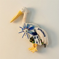 Mykonos Windmill Pelican 3D Fridge Magnet Greece Travel Souvenir Home Decor