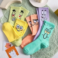 5 pairs sponge bob crew socks cotton teen adult unisex