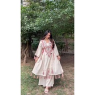 Fancy Reyon Mirror and Tassel Top with Palazzo M-XXL July25