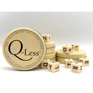 Q-Less Crossword Solitaire Dice Word Game Play Fun