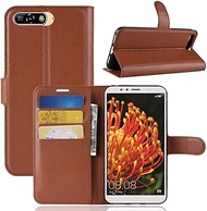 Miss flora Phone cases .For Huawei Y6 2018 Litchi Texture Horizontal Flip Leather Case with Holder &amp; Card Slots &amp; Wallet(Black) (Color : Brown)