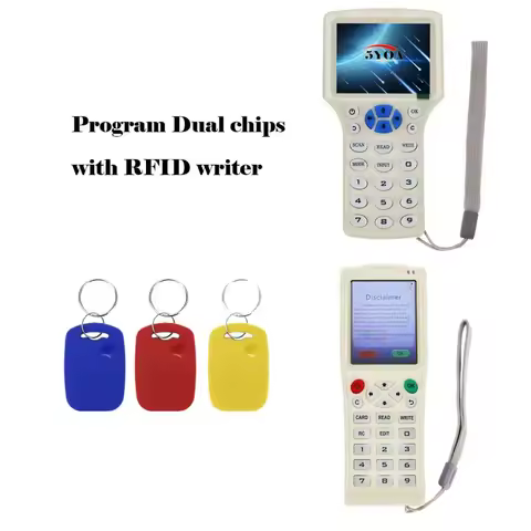 5YOA 10pcs Dual Chip Frequency RFID Keyfob 125KHz T5577 & 13.56MHz UID Rewritable 2-in-1 Access Cont