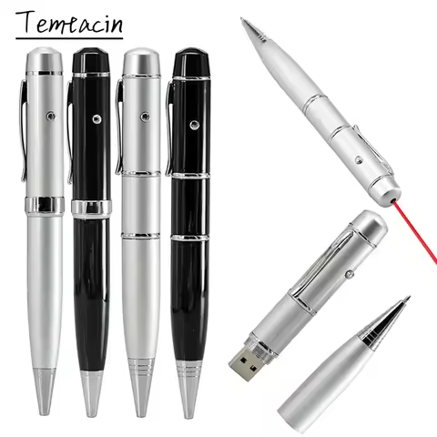 Laser Pen USB Flash Drive 256GB 128 64 16 8 32 gb Pendrive Business Gifts Laser Light Ballpoint Pen 