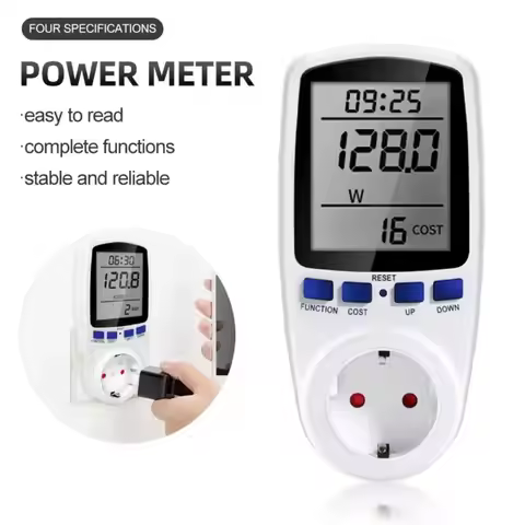 220V 110V Digital LCD Wattmeter EU/AU/UK/FR/US Plug Digital Display Energy Meter LCD Screen Durable 