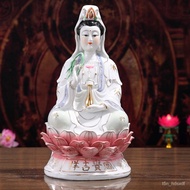 Ceramic South Sea White-Jade Statue of Guanyin Bodhisattva/Buddha Statue Guanyin Statue Guanyin Bodhisattva Worship Home