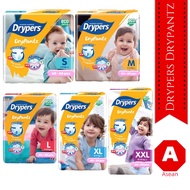 DRYPERS DRYPANTZ DISPOSABLE DIAPER PANTS //S 3-7KG //M 6-11KG //L 9-14KG //XL 12-17KG// XXL 15-25KG 