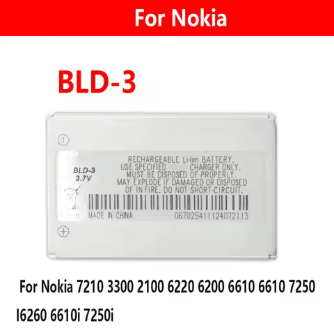 BLD-3 battery for Nokia 7210 3300 2100 6220 6200 6610 6610 7250 I6260 6610i 7250i Battery BLD3 BLD 3