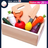 SINGERTOP Pretend Play Kitchen Set for Kids, Educational Toy with Fresh Fruits and Vegetables, Woode