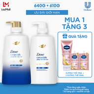 Combo Dầu Gội Kem Xả Dove Ceramide Phục hồi hư tổn 640g 610g