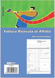 Edipro 290323 E5503C Rental Receipt Block 50 x 2 Self-Calculating F.To 29.7 x 21
