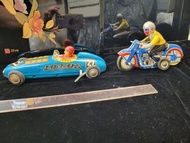 古董賽車玩具和摩托車鐵皮玩具