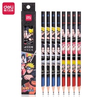 Deli 58206 HB 2B Naruto Co branded Pencil for Primary School Student 2b Exam Pencil Hexagonal Rod HB