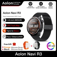 AITO×Aolon Navi R3 Jam Tangan Pria AOD Display Amoled Screen GPS Map Running Pace Smartwatch 3ATM Wa