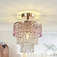 Mini Crystal Pendant Light, Small Pendant Light, Retro Corridor Flush Mount Light, Chandelier, Semi-