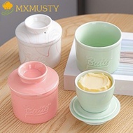 MXMUSTY Round Butter Box, Sealed Large Capacity Butter Bell Crock, Spice Jar with Lid Keep Fresh Cer