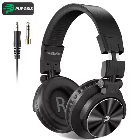 Studio Headphones DJ Headphones Professional 40kHz Hi-Res Stereo 3.5mm/6.35mm Audio Jack Wired Recor