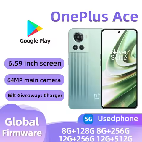 OnePlus Ace 5G Global 8GB 128GB Rom Fast Charge 120Hz AMOLED Android OnePlus 10R used phone