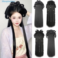 SEPTEMBER Chinese Ancient Wig, Synthetic Antique Women Hanfu Wigs, Headdress Hairpiece Photography Hanfu Wig Headband