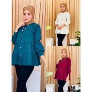 Baju Blouse Perempuan Kain Cotton Crepe Kain sejuk Dan Lembut