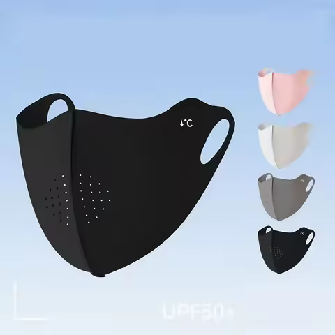 Summer Traceless Ice Silk Mask Breathable Men Women Ice Feeling Hyaluronic Acid UV Protection Cyclin