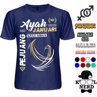 BIRTH T-SHIRT JANUARY FATHER JANUARY FAMILY FIGHTER THE BEST FATHER JANUARY REAL COTTON COMBED