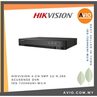 Hikvision 4CH 4 Channel 4K 8MP Lite / 5MP 1U H.265 AcuSense CCTV DVR Recorder iDS-7204HUHI-M1/X