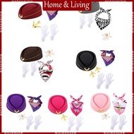 AOTO Flight Attendant Costume Accessories Stewardess Outfit Flight Attendant Hat