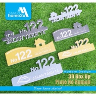 Modern Design House Number Box Up 3D / Plat Nombor Rumah 3D Box Up