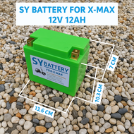 SY Battery แบตเตอรี่ลิเธียมไอออนฟอสเฟต LiFePO4 สำหรับมอเตอร์ไซค์ 12V 12AH For X-MAX