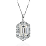 3ct Moissanite Necklace S925 Sterling Silver 7 * 9mm Emerald Cut Diamond Pendant Woman Jewelry Gift
