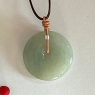 平安扣翡翠吊墜項鍊 緬甸玉 無優化 天然A貨翡翠 冰晴綠底