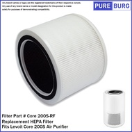 Replacement Carbon&amp;HEPA Filter compatible with Levoit Core 200S Air Purifier Replaces Part # 200S-RF
