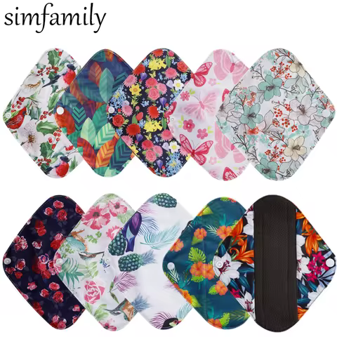 10Pcs Reusable Pads Bamboo Charcoal Pads Sanitary Pads Washable Panty Liner Mama Maternity Menstrual