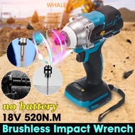 18V 520Nm 1/2  Electric Cordless Brushless Impact Wrench fit for Makita Battery